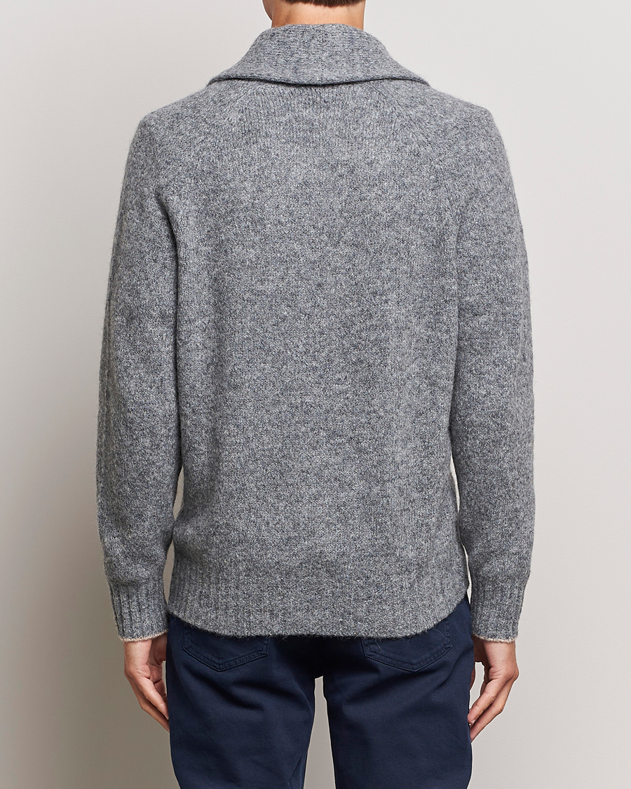 Herr | Tröjor | Brunello Cucinelli | Fluffy Shawl Collar Cardigan Grey Melange