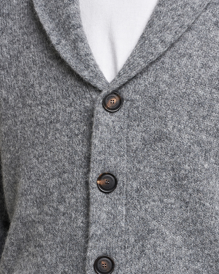 Herr | Tröjor | Brunello Cucinelli | Fluffy Shawl Collar Cardigan Grey Melange