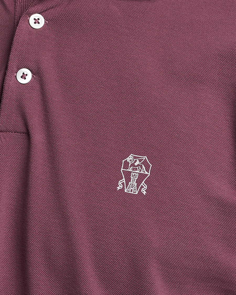 Herr | Pikéer | Brunello Cucinelli | Short Sleeve Logo Polo Burgundy