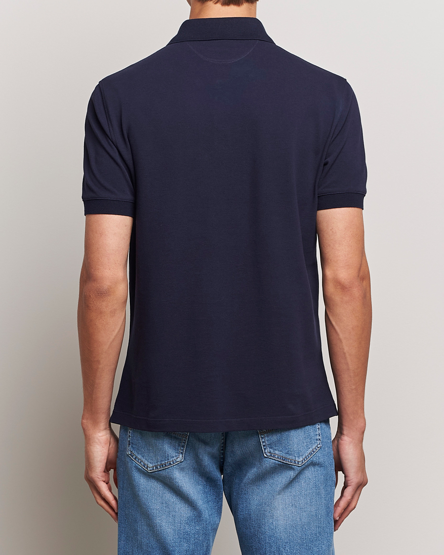 Herr | Pikéer | Brunello Cucinelli | Short Sleeve Logo Polo Dark Blue