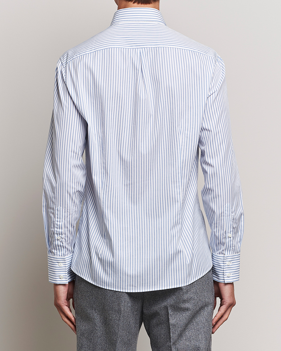 Herr | Skjortor | Brunello Cucinelli | Slim Fit Button Down Shirt Light Blue Stripe