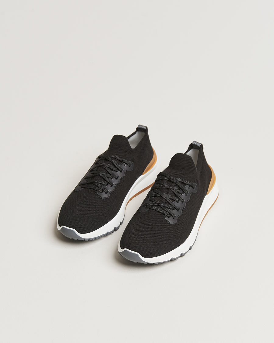 Herr | Brunello Cucinelli Flannel Running Sneakers Black | Brunello Cucinelli | Flannel Running Sneakers Black