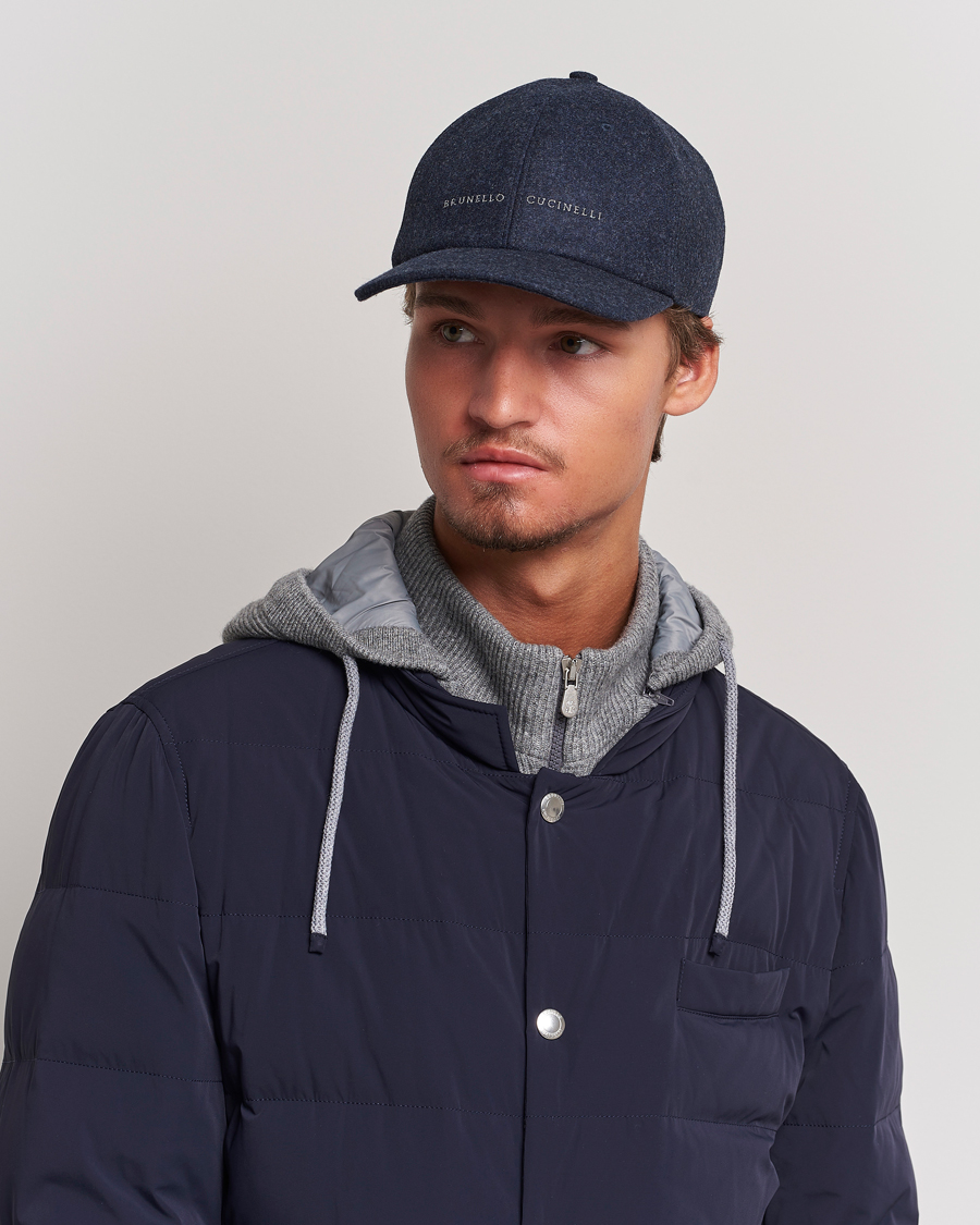 Herr |  | Brunello Cucinelli | Flannel Baseball Cap Navy