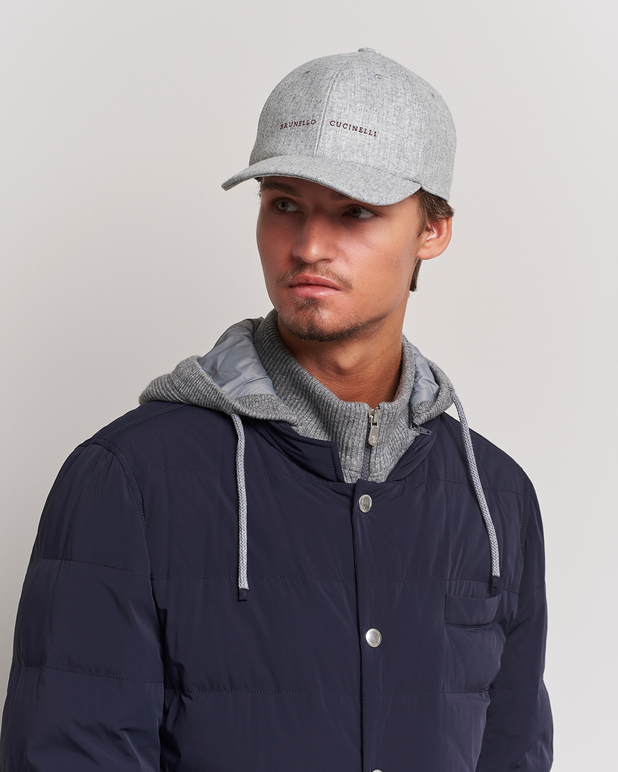 Herr | Brunello Cucinelli Flannel Baseball Cap Light Grey | Brunello Cucinelli | Flannel Baseball Cap Light Grey