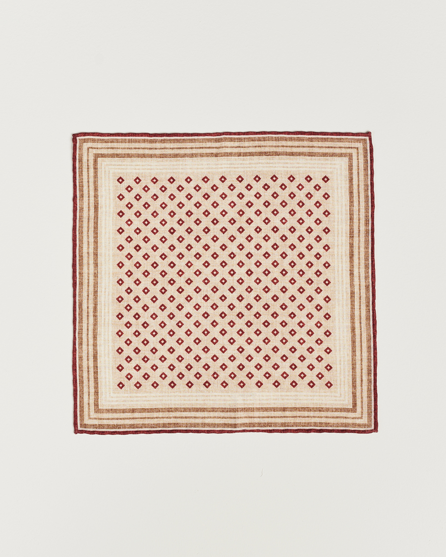 Herr | Brunello Cucinelli Wool Pocket Square Burgundy/Beige | Brunello Cucinelli | Wool Pocket Square Burgundy/Beige