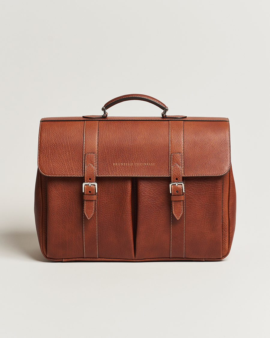 Herr | Brunello Cucinelli Grain Leather Briefcase Cognac | Brunello Cucinelli | Grain Leather Briefcase Cognac
