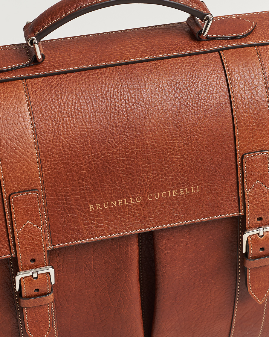 Herr | Brunello Cucinelli Grain Leather Briefcase Cognac | Brunello Cucinelli | Grain Leather Briefcase Cognac