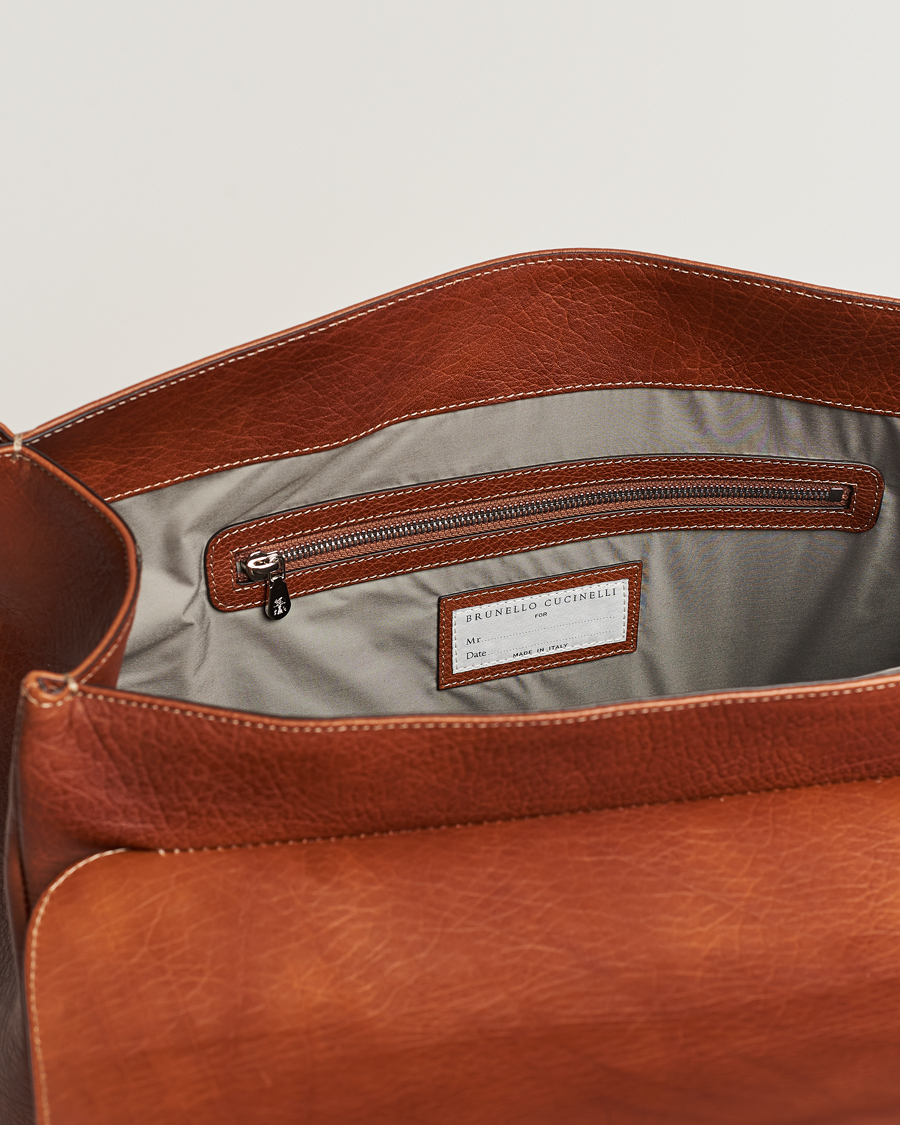 Herr | Brunello Cucinelli Grain Leather Briefcase Cognac | Brunello Cucinelli | Grain Leather Briefcase Cognac