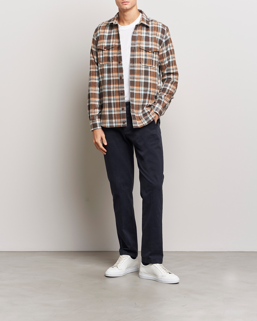 Herr | Skjortor | Morris | Tartan Shirt Classic Fit Camel
