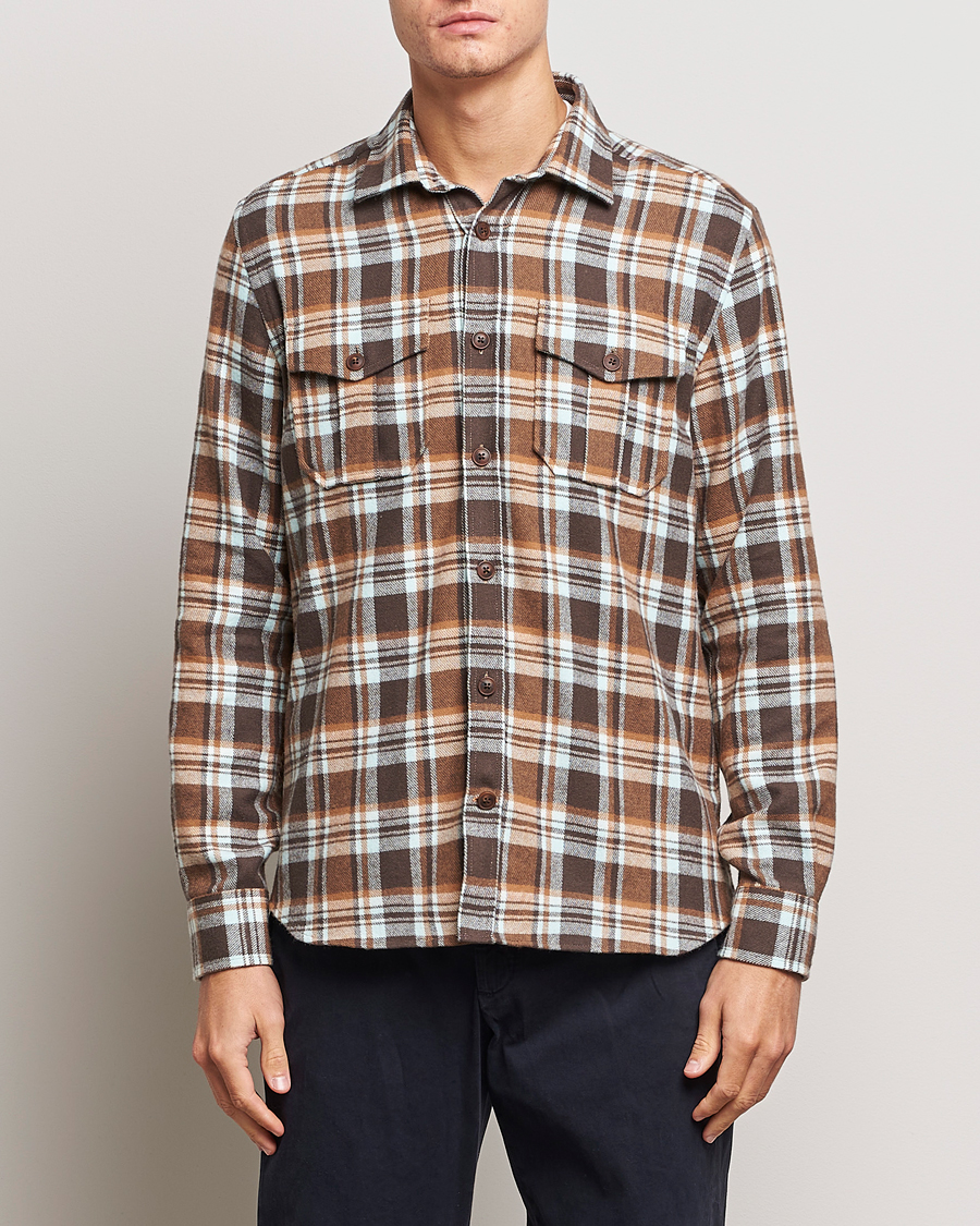 Herr | Skjortor | Morris | Tartan Shirt Classic Fit Camel