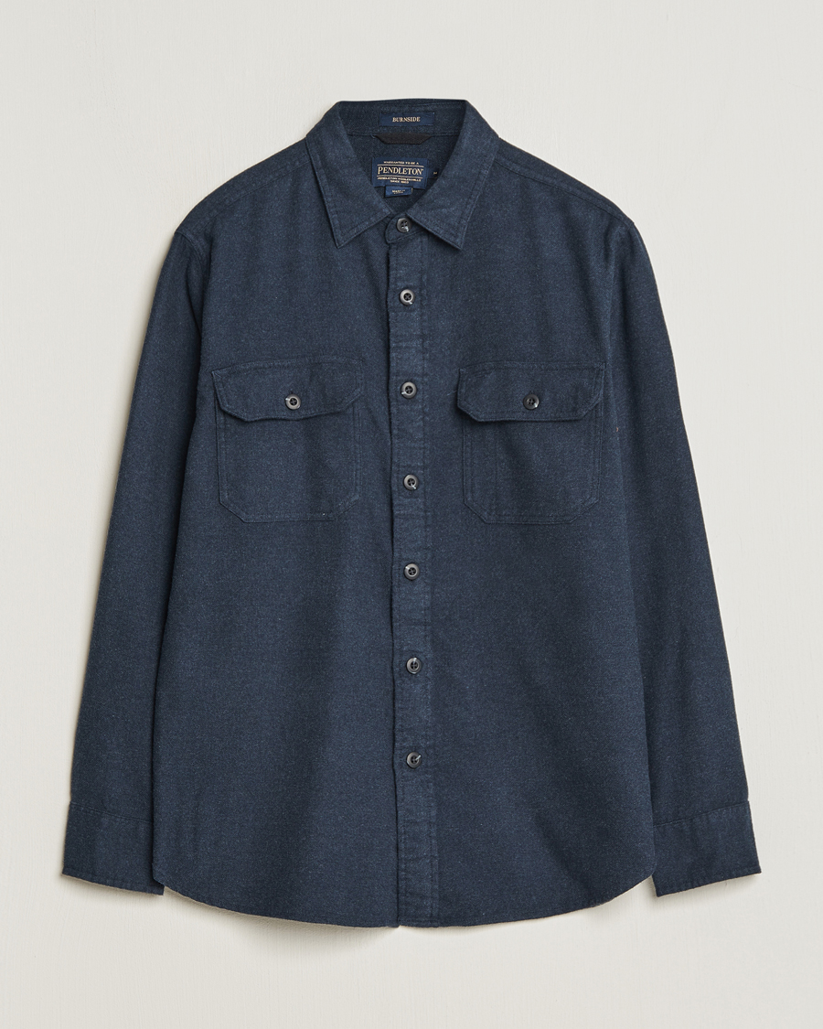 Herr | Skjortor | Pendleton | Burnside Flannel Shirt Navy Heather