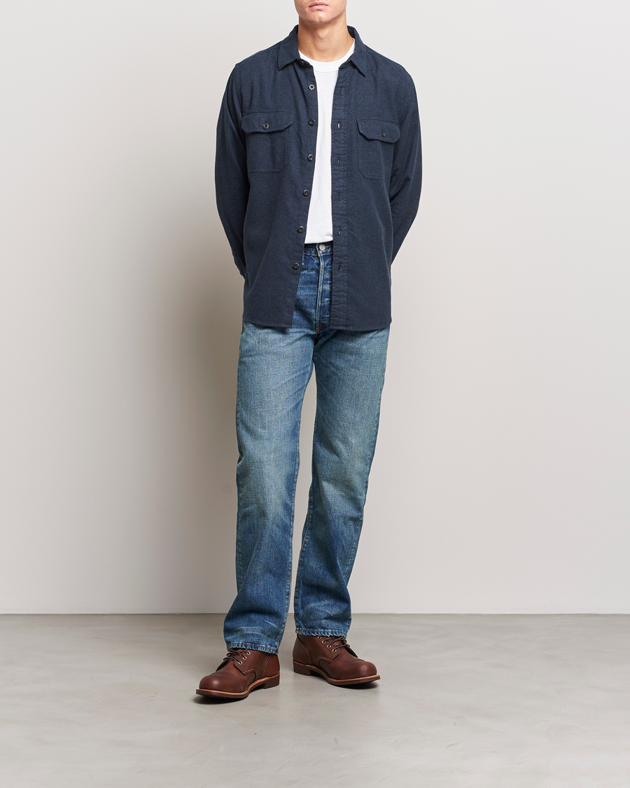 Herr | Skjortor | Pendleton | Burnside Flannel Shirt Navy Heather