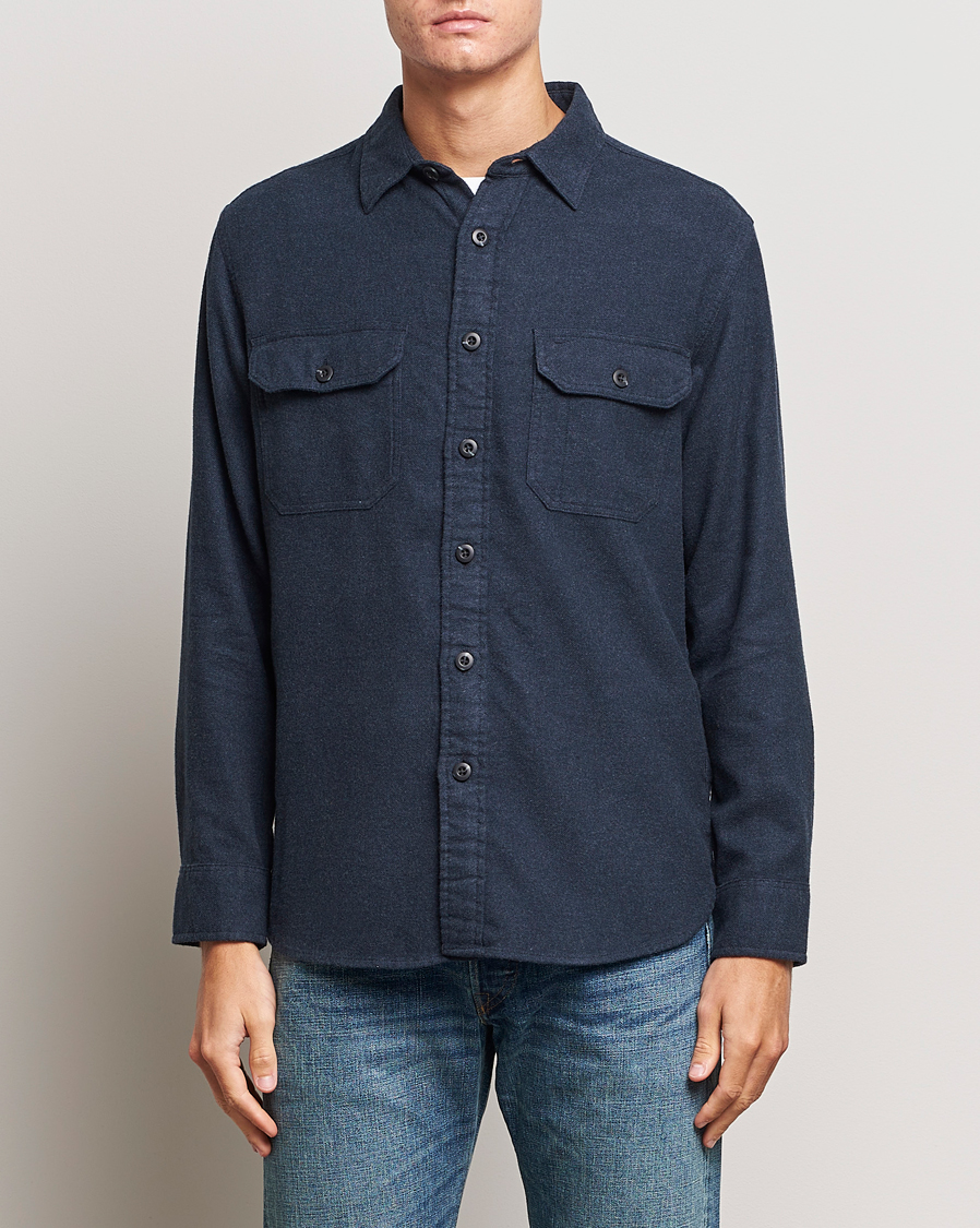 Herr | Skjortor | Pendleton | Burnside Flannel Shirt Navy Heather