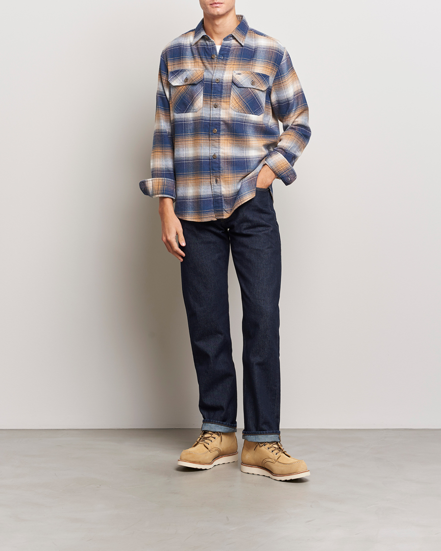 Herr | Skjortor | Pendleton | Burnside Flannel Shirt Navy/Tan