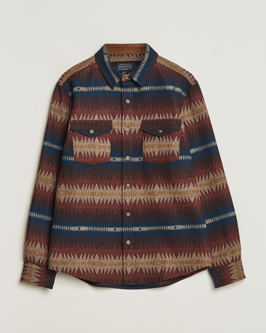 Herr | Skjortor | Pendleton | LA Pine Wool Overshirt Tye River Red