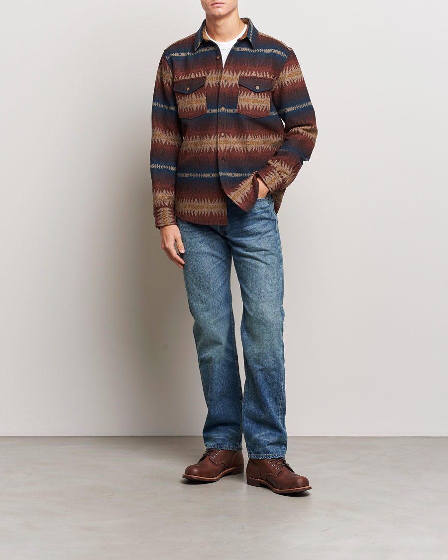 Herr | Skjortor | Pendleton | LA Pine Wool Overshirt Tye River Red
