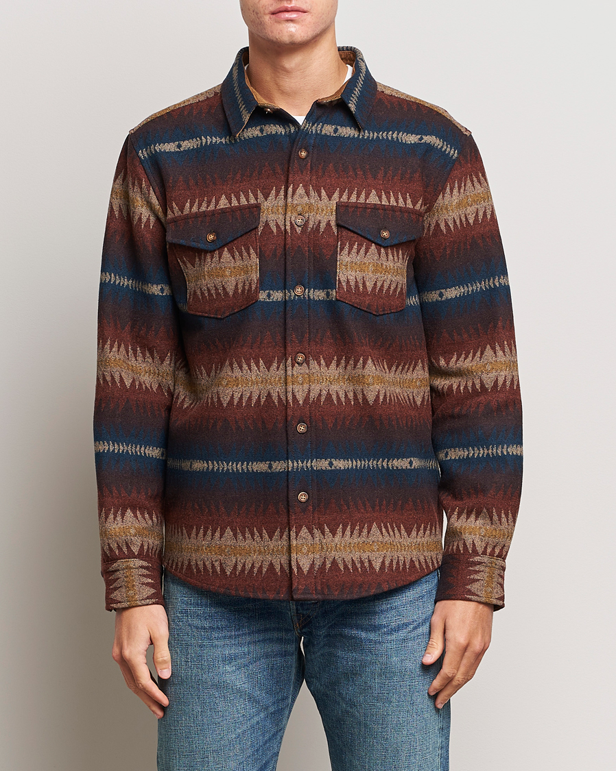 Herr | Skjortor | Pendleton | LA Pine Wool Overshirt Tye River Red