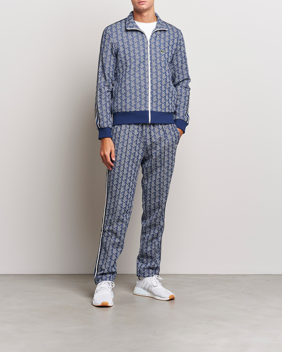Herr | Tröjor | Lacoste | Monogram Full Zip Track Jacket Methylene/Flour