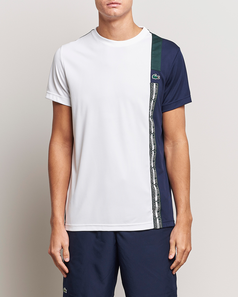 Herr | T-Shirts | Lacoste Sport | Performance Colourblocked T-Shirt White/Navy