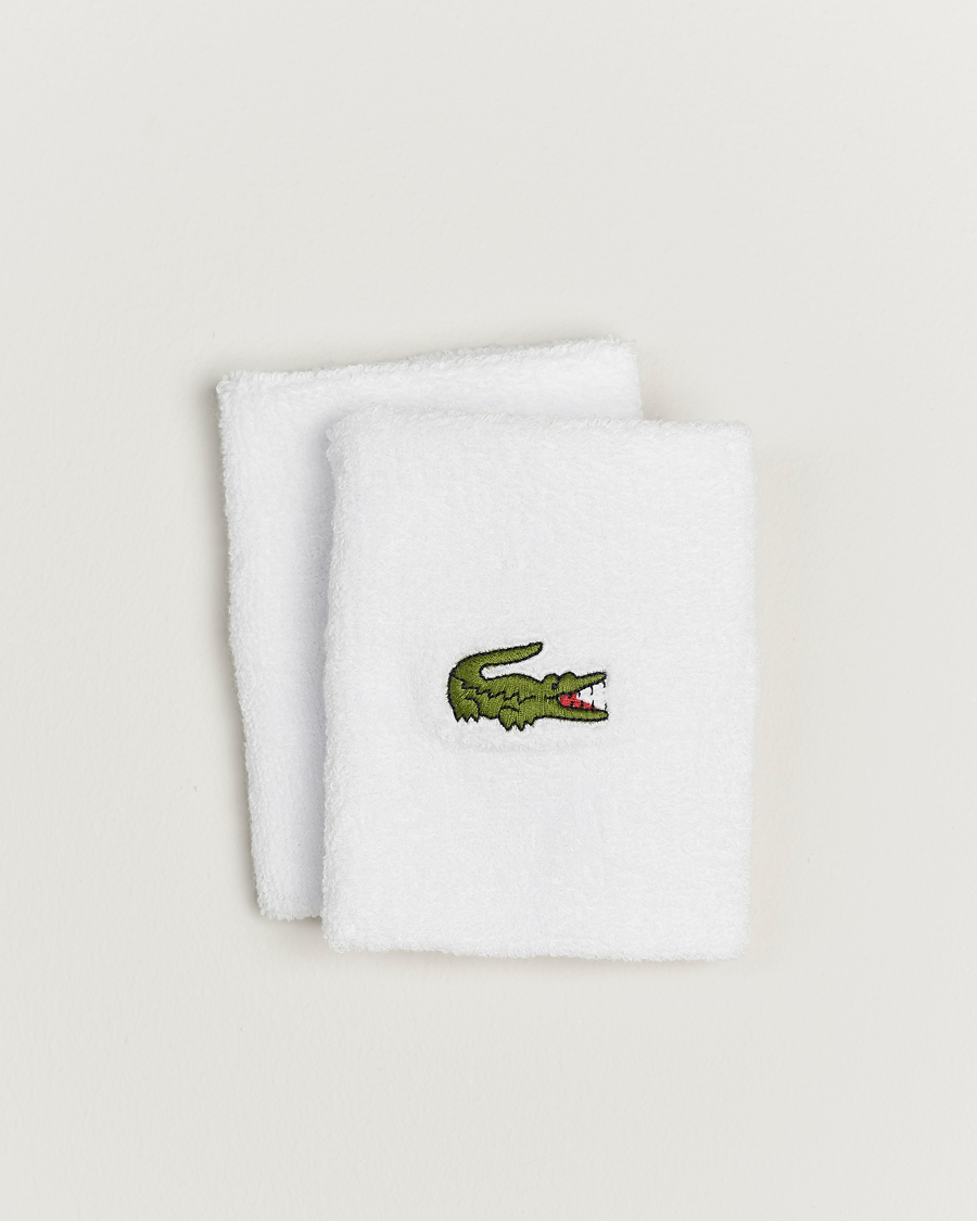 Herr | Lacoste Sport 2-Pack Logo Wristband White | Lacoste Sport | 2-Pack Logo Wristband White