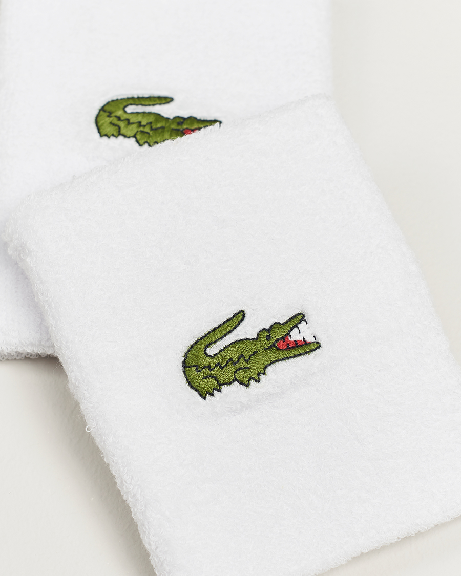 Herr | Lacoste Sport 2-Pack Logo Wristband White | Lacoste Sport | 2-Pack Logo Wristband White