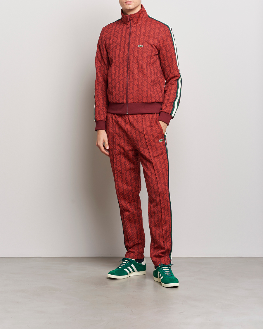 Herr | Tröjor | Lacoste | Monogram Full Zip Track Jacket Pinot/Red