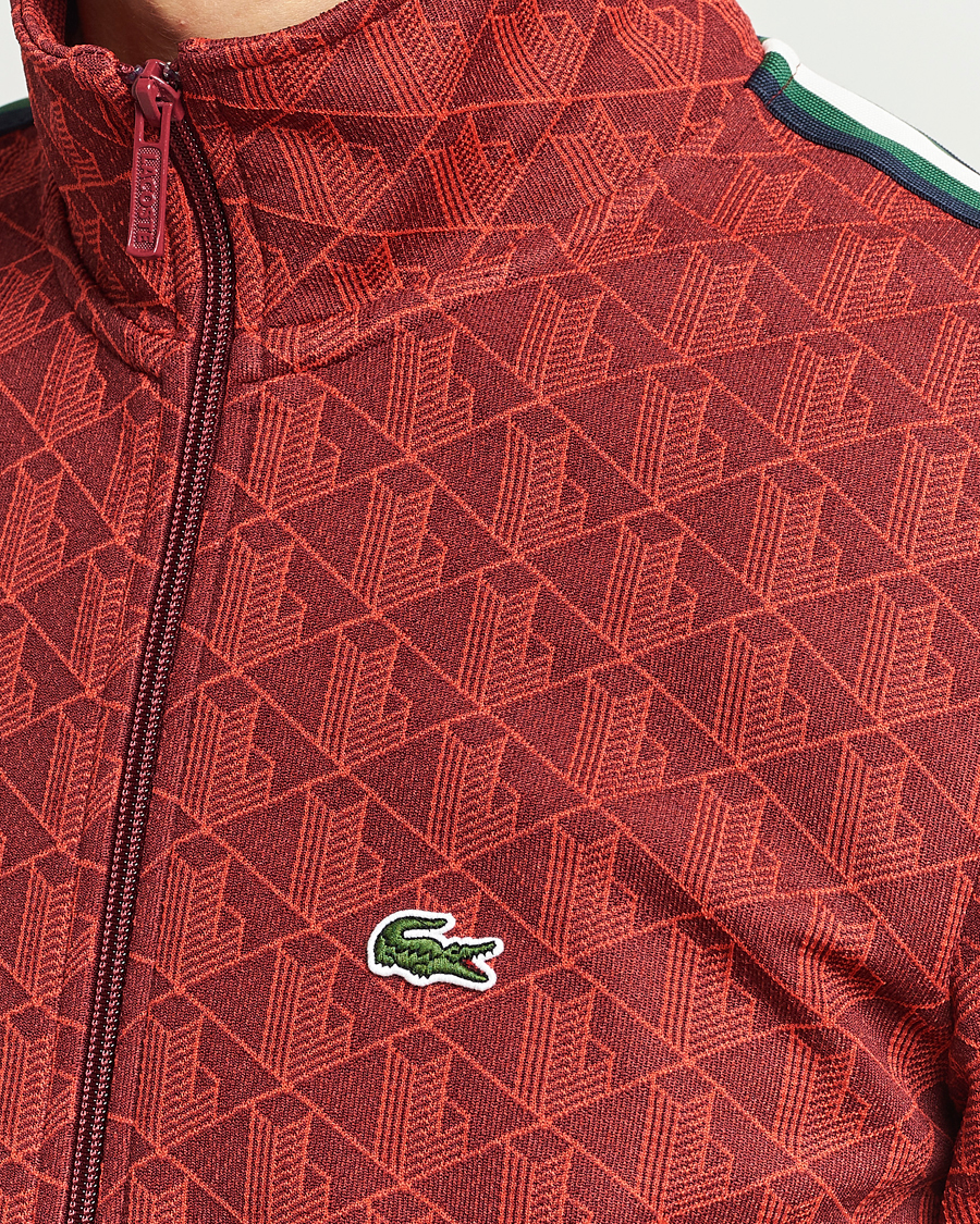 Herr | Tröjor | Lacoste | Monogram Full Zip Track Jacket Pinot/Red