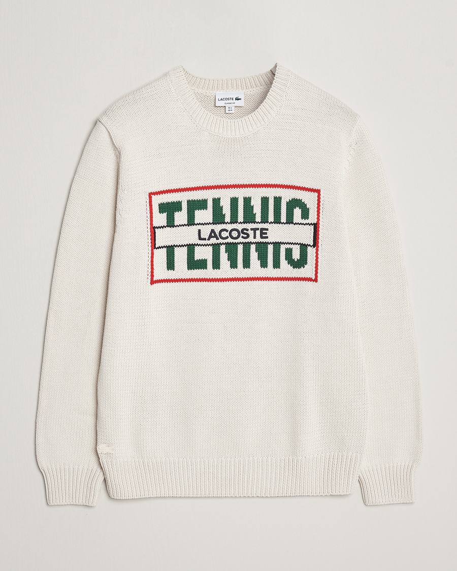 Herr | Tröjor | Lacoste | Retro Logo Knitted Crew Neck Sweater Lapland