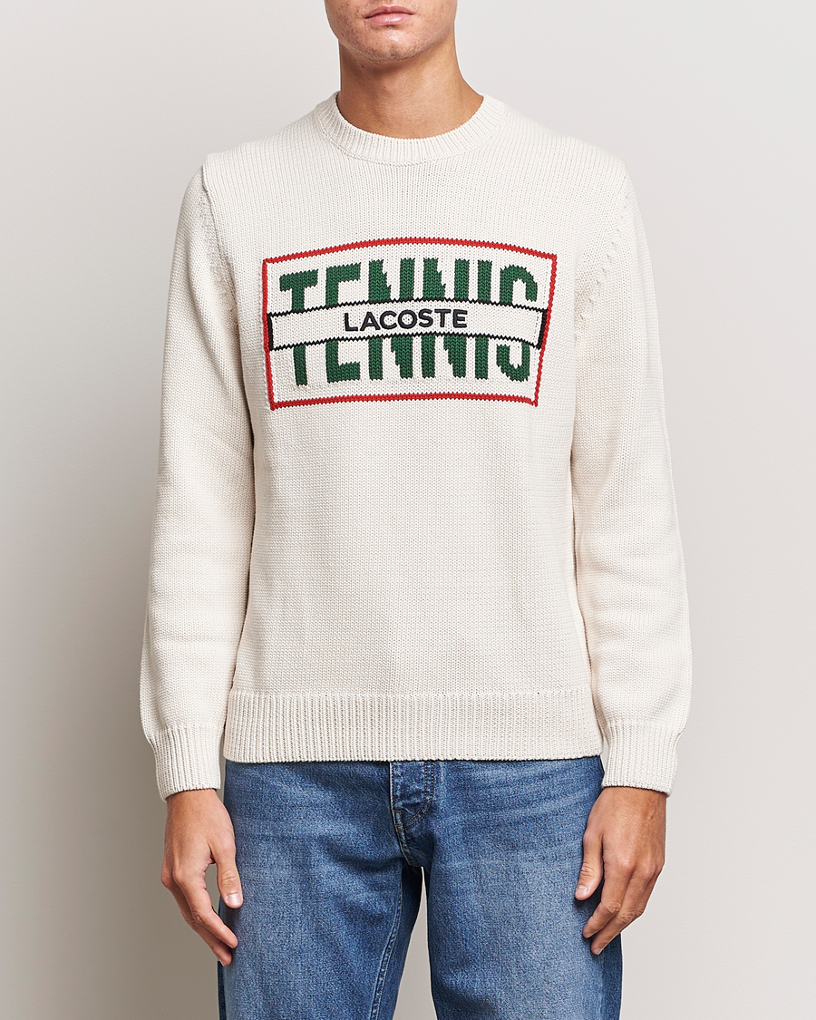 Herr | Tröjor | Lacoste | Retro Logo Knitted Crew Neck Sweater Lapland