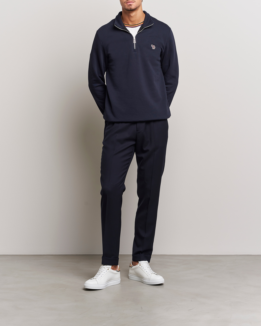 Herr | Tröjor | PS Paul Smith | Zebra Organic Cotton Sweat Half Zip Navy