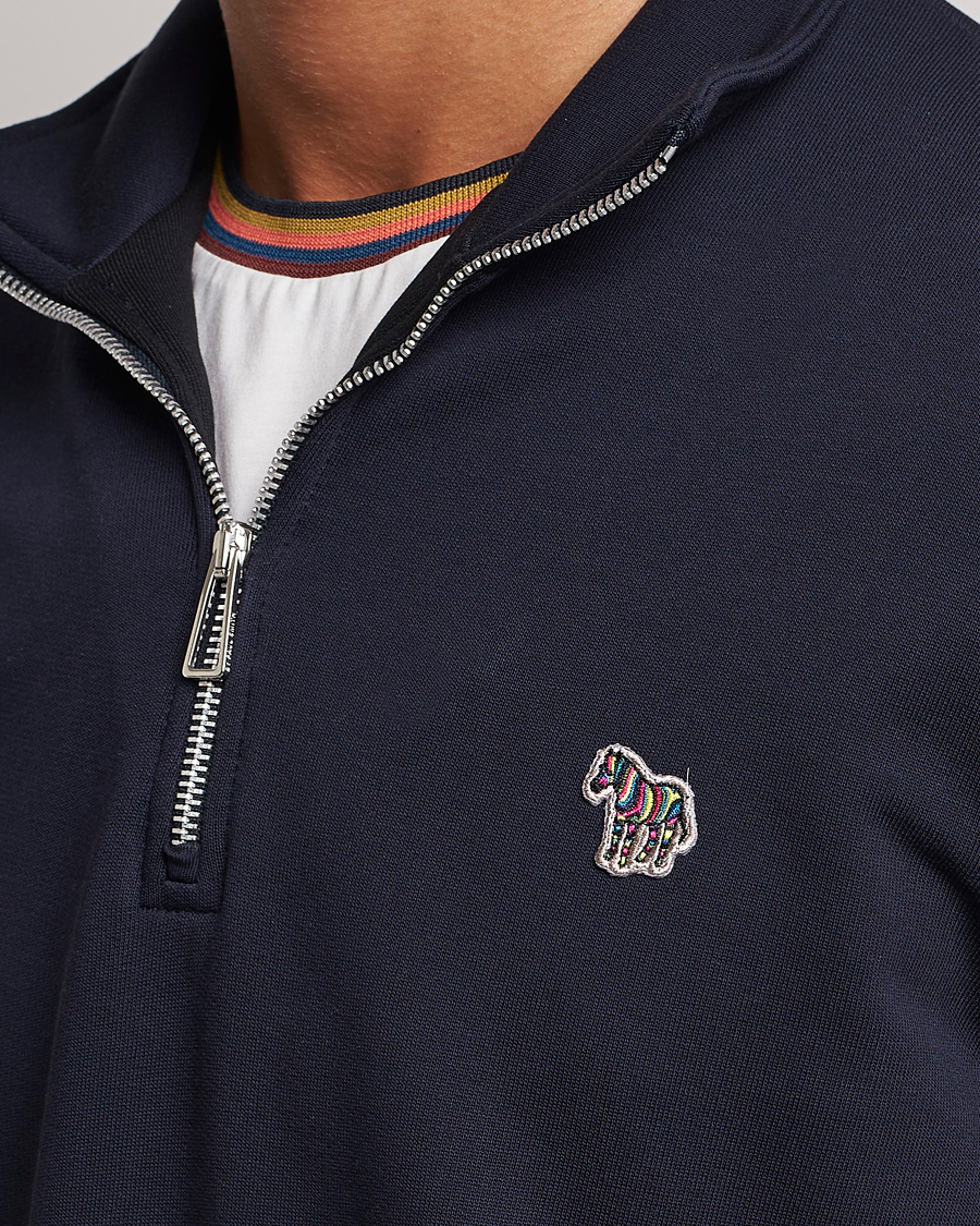 Herr | Tröjor | PS Paul Smith | Zebra Organic Cotton Sweat Half Zip Navy