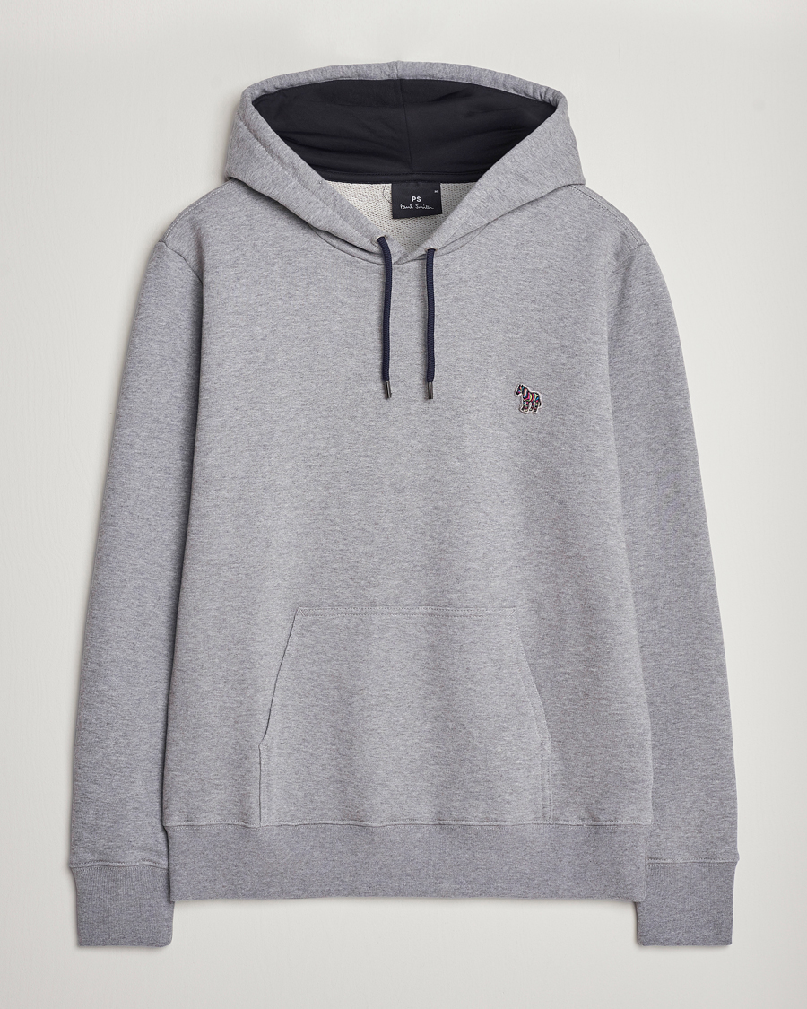 Herr | Tröjor | PS Paul Smith | Zebra Organic Cotton Hoodie Grey Melange