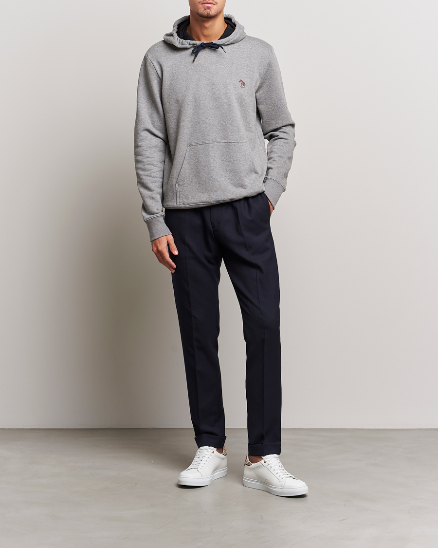 Herr | Tröjor | PS Paul Smith | Zebra Organic Cotton Hoodie Grey Melange