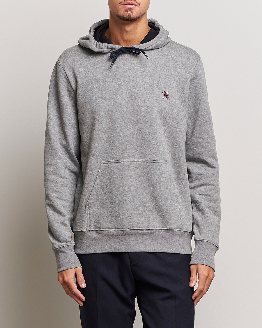 Herr | Tröjor | PS Paul Smith | Zebra Organic Cotton Hoodie Grey Melange