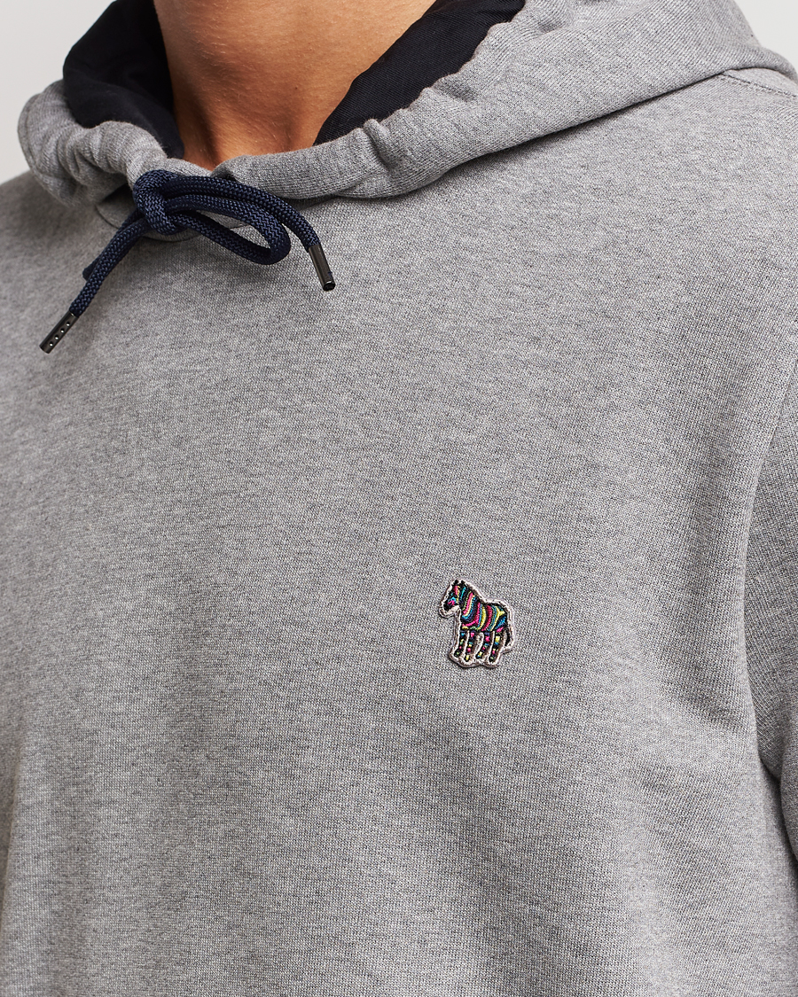 Herr | Tröjor | PS Paul Smith | Zebra Organic Cotton Hoodie Grey Melange