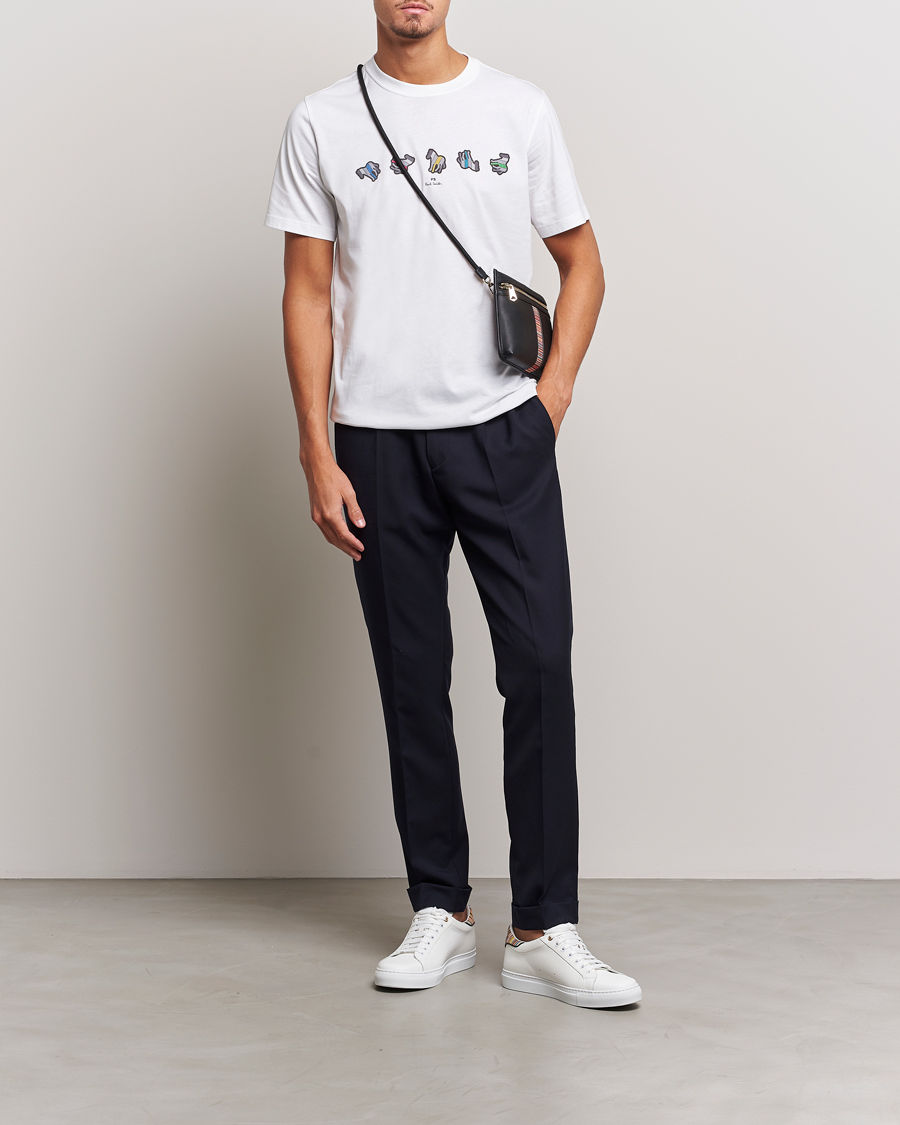 Herr | T-Shirts | PS Paul Smith | Zebra Repeat Crew Neck T-Shirt White