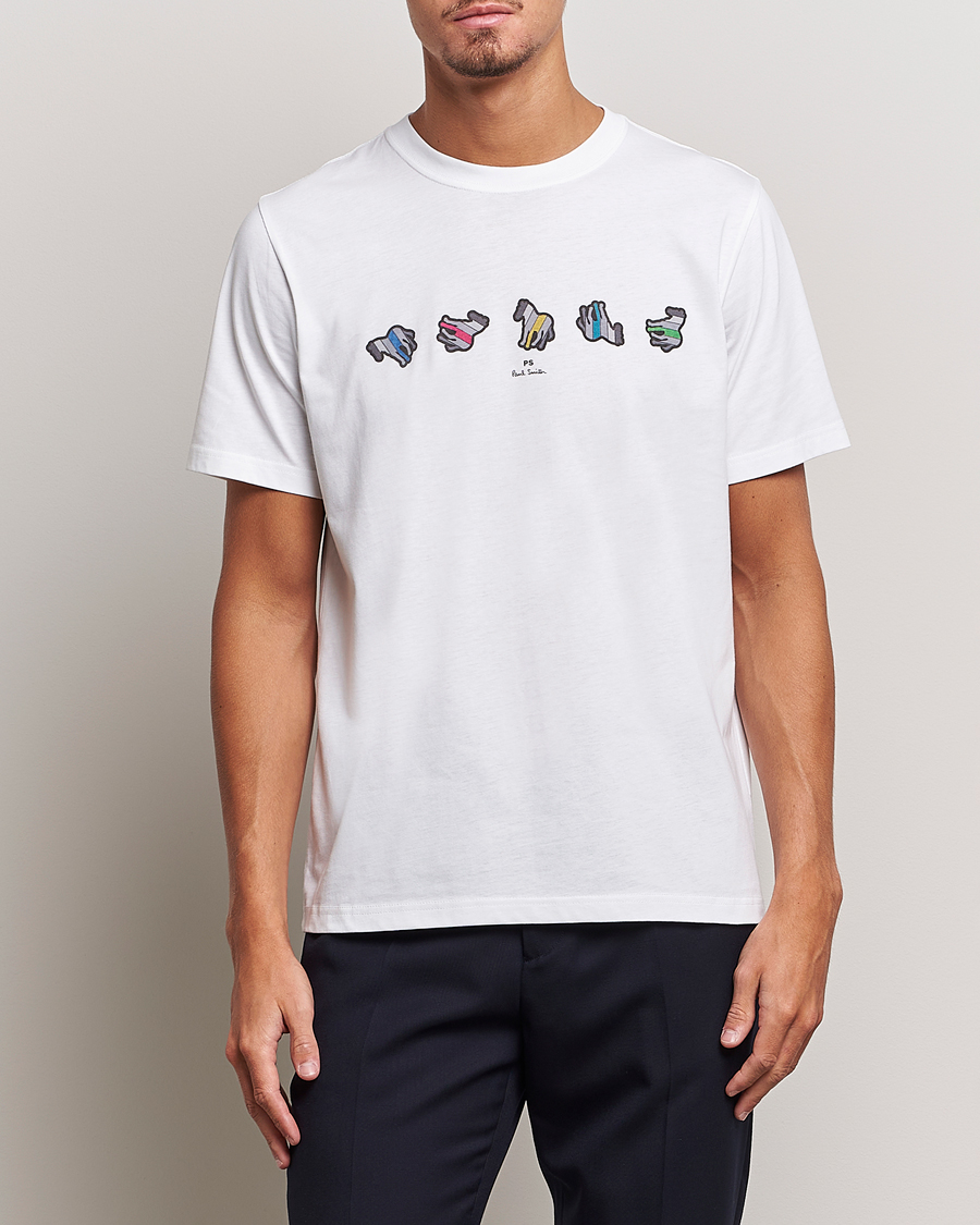 Herr | Paul Smith | PS Paul Smith | Zebra Repeat Crew Neck T-Shirt White
