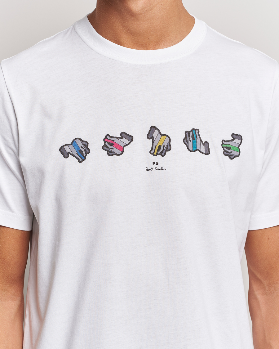 Herr | T-Shirts | PS Paul Smith | Zebra Repeat Crew Neck T-Shirt White