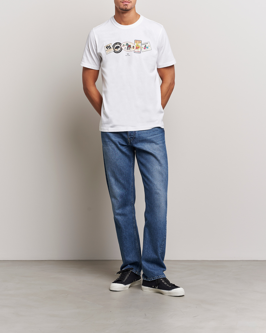 Herr | T-Shirts | PS Paul Smith | PS In A Row Crew Neck T-Shirt White