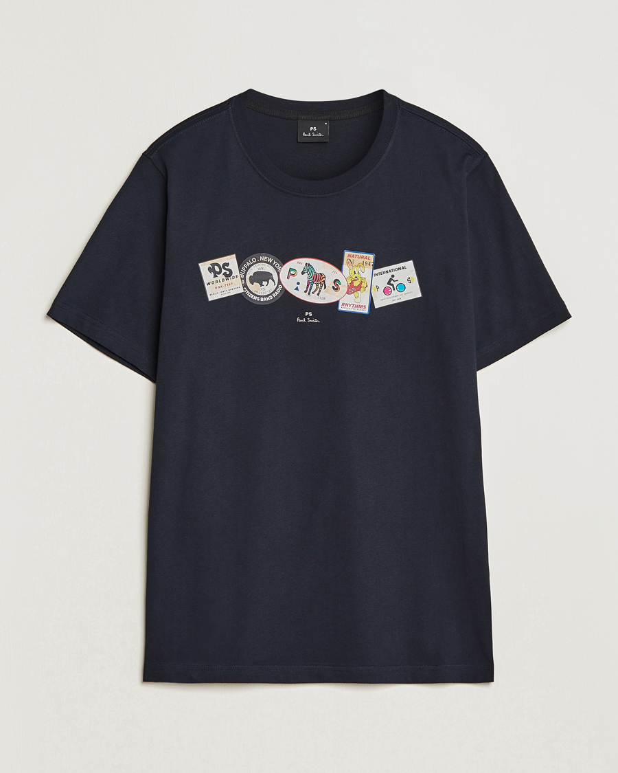 Herr | T-Shirts | PS Paul Smith | PS In A Row Crew Neck T-Shirt Navy
