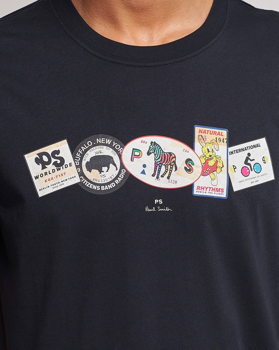 Herr | T-Shirts | PS Paul Smith | PS In A Row Crew Neck T-Shirt Navy