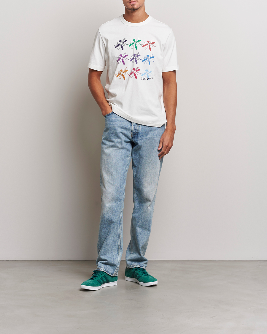 Herr | T-Shirts | PS Paul Smith | Flower Grid Crew Neck T-Shirt White