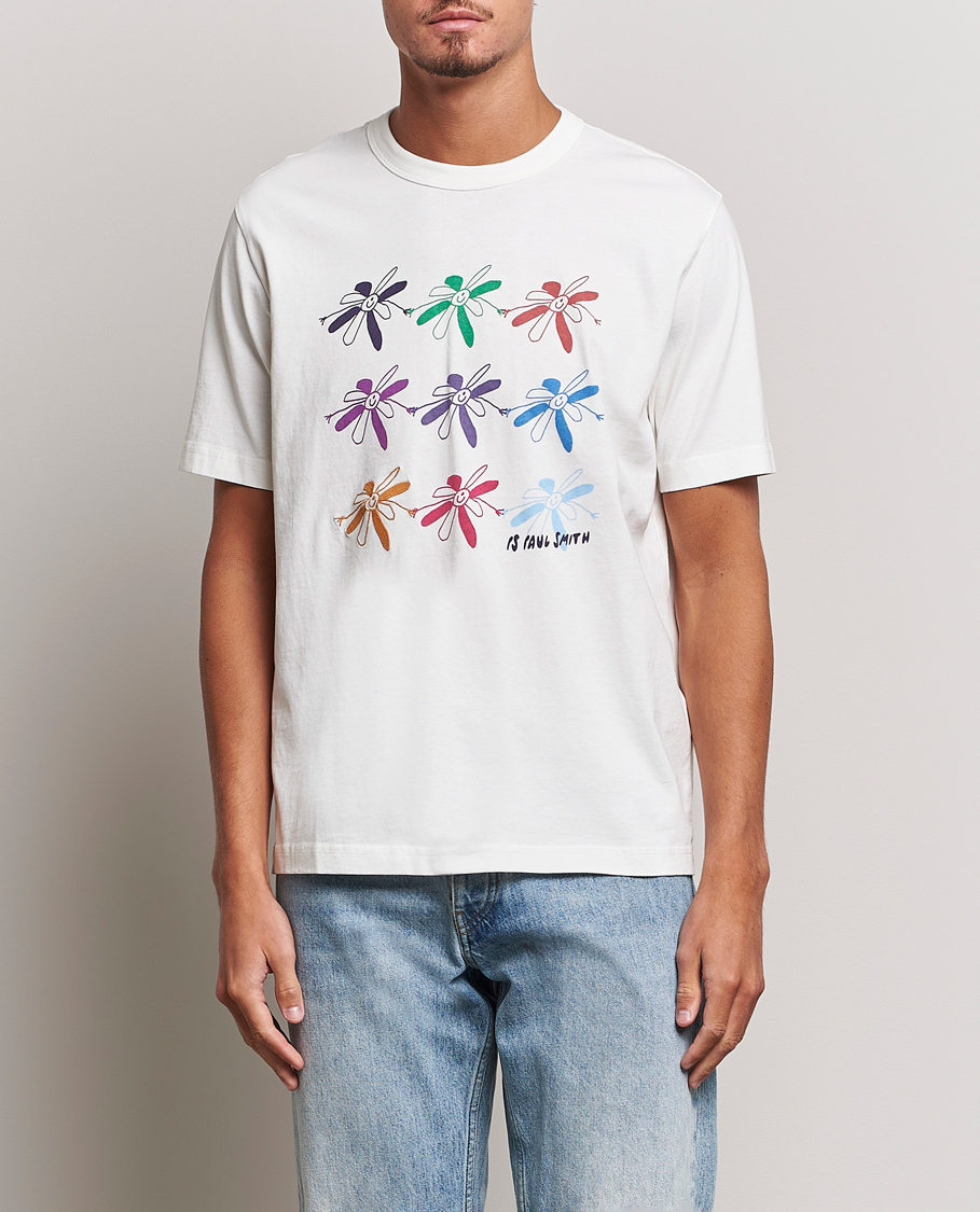 Herr | Paul Smith | PS Paul Smith | Flower Grid Crew Neck T-Shirt White