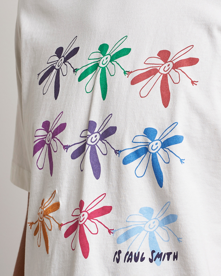 Herr | T-Shirts | PS Paul Smith | Flower Grid Crew Neck T-Shirt White