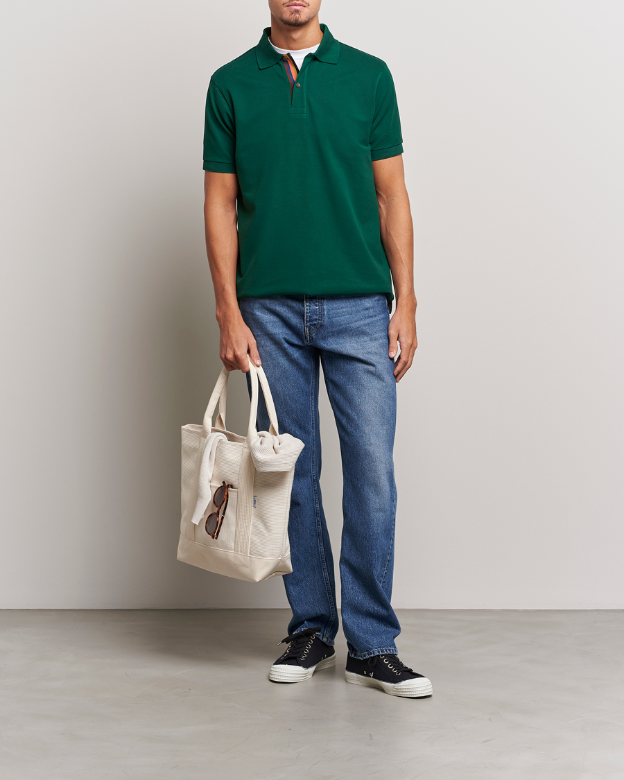 Herr | Pikéer | Paul Smith | Placket Stripe Polo Green