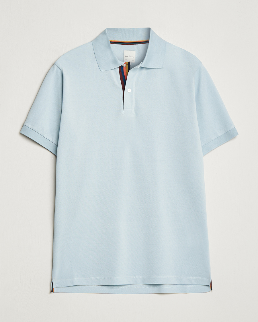 Herr | Pikéer | Paul Smith | Placket Stripe Polo Light Blue