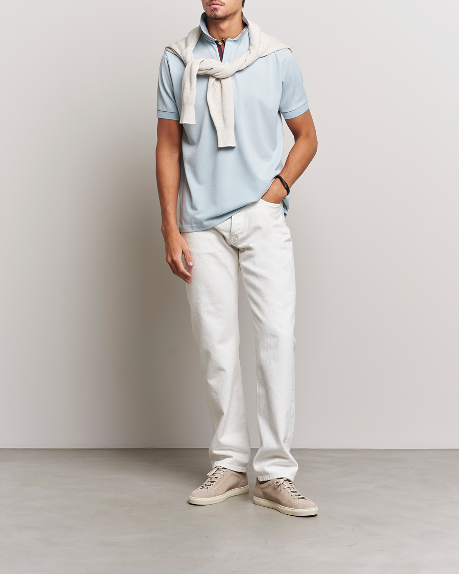 Herr | Pikéer | Paul Smith | Placket Stripe Polo Light Blue