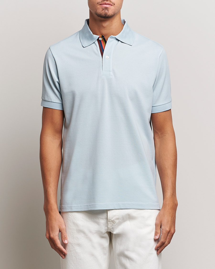 Herr | Pikéer | Paul Smith | Placket Stripe Polo Light Blue