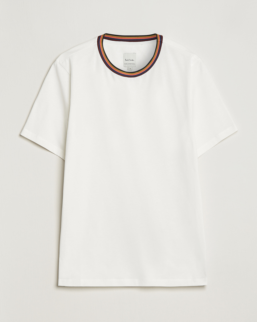 Herr | T-Shirts | Paul Smith | Stripe Rib Crew Neck T-Shirt White