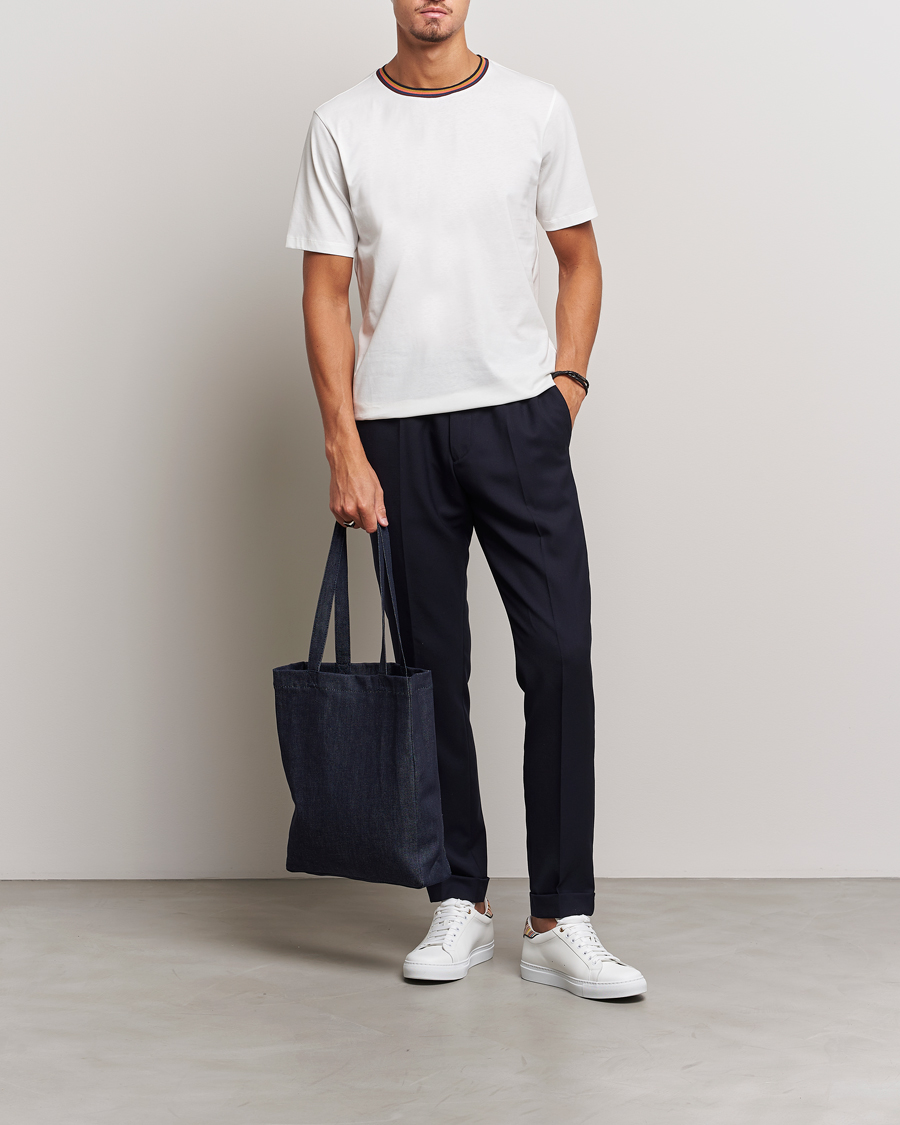Herr | T-Shirts | Paul Smith | Stripe Rib Crew Neck T-Shirt White